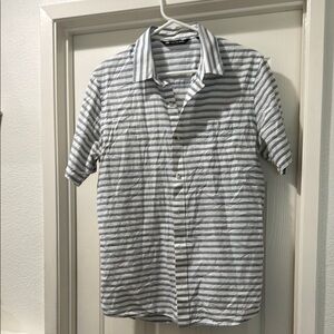 Travis Mathew Gray and White Casual Button Down Shirt
